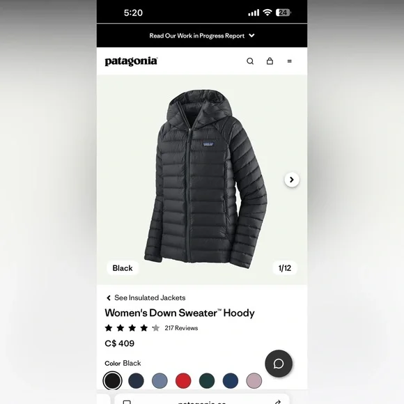 Patagonia Women's Black Insulated Hoody - Picture 3 of 11